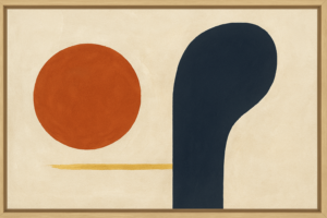 “minimalist abstract painting – modern geometric wall art in limited colors